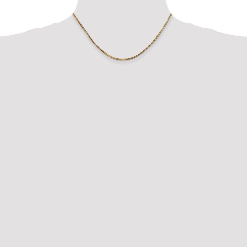 1.5mm, 14k Yellow Gold, Solid Franco Chain Necklace, 16 Inch - Picture 2 of 8